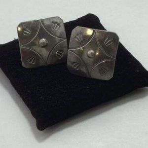 925-Handmade-Carlos-Diaz-Hammered-Cuff-Links-VINT